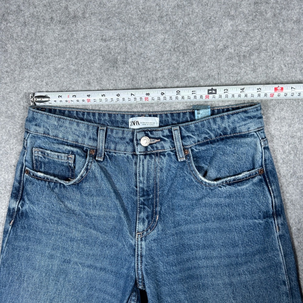 Zara Denim Jeans Women‎ Size 6 30x32 Blue Straight Leg Baggy High Rise Casual - Picture 14 of 16